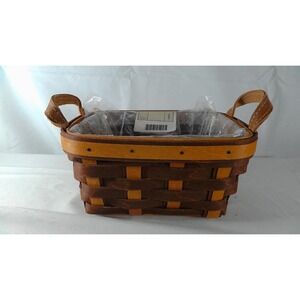 Longaberger Woven Traditions Tea Basket Set - Rich Brown